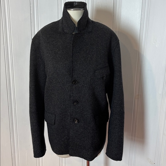 🖤 M0851 Wool Blend & Leather Coat – Made in Canada - Size Medium - Picture 4 of 12